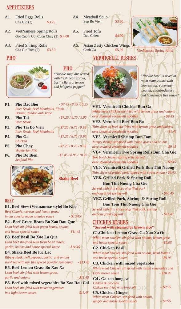 I Love Pho - Greensboro, NC menu_pic