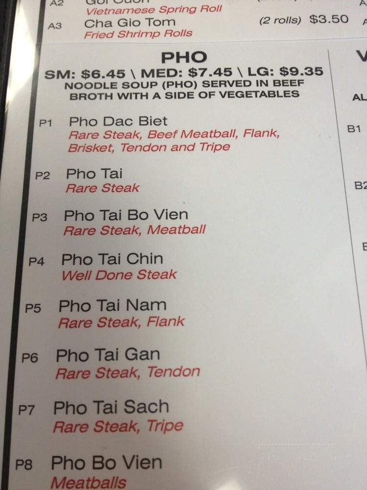 I Love Pho - Greensboro, NC menu_pic