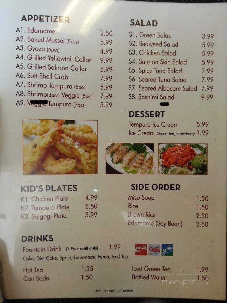 Hi Sushi & Teriyaki - Anaheim, CA menu_pic