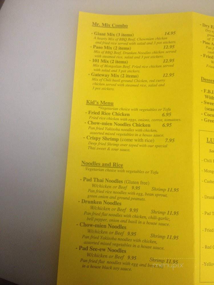 Thai BBQ & Combo - Paso Robles, CA menu_pic