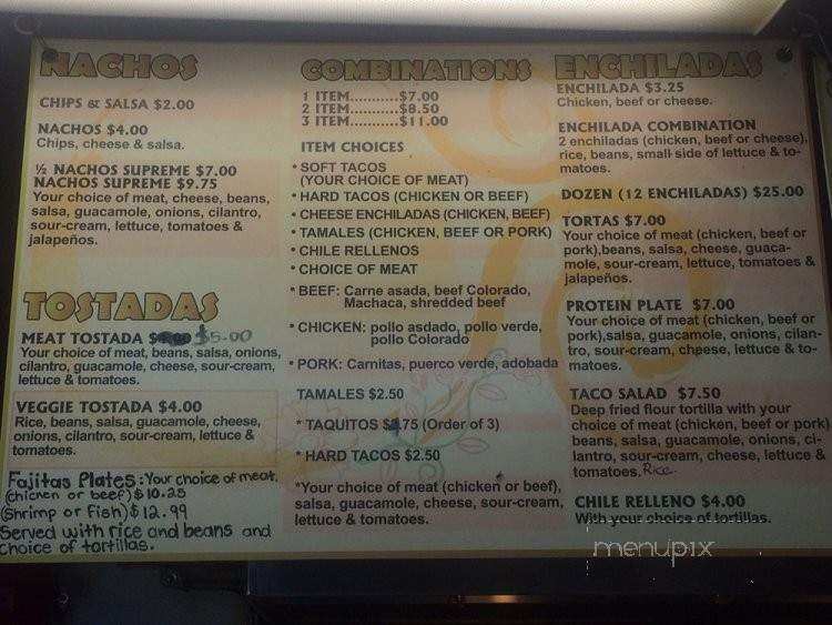 Tia Juanita's - Atascadero, CA menu_pic
