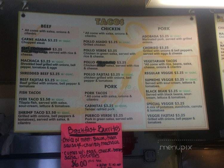 Tia Juanita's - Atascadero, CA menu_pic