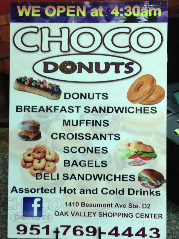 Choco Donuts - Beaumont, CA menu_pic