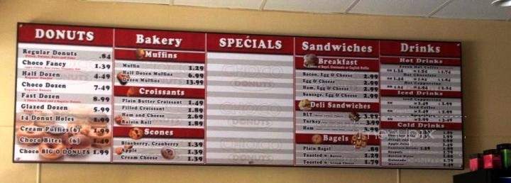 Choco Donuts - Beaumont, CA menu_pic