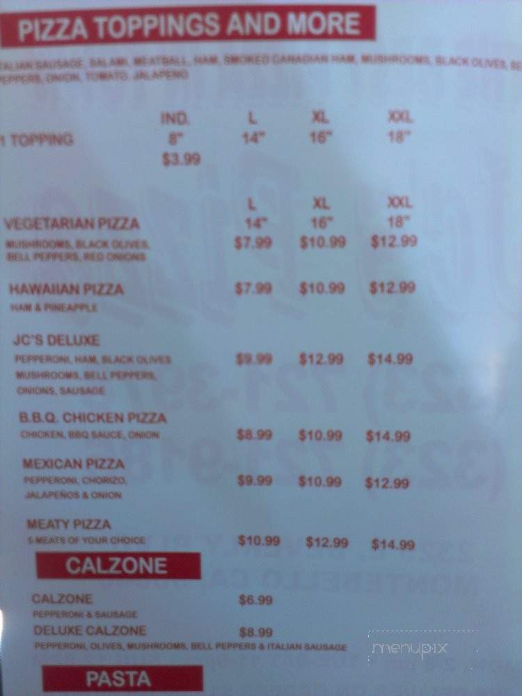 Jc's Pizza - Montebello, CA menu_pic