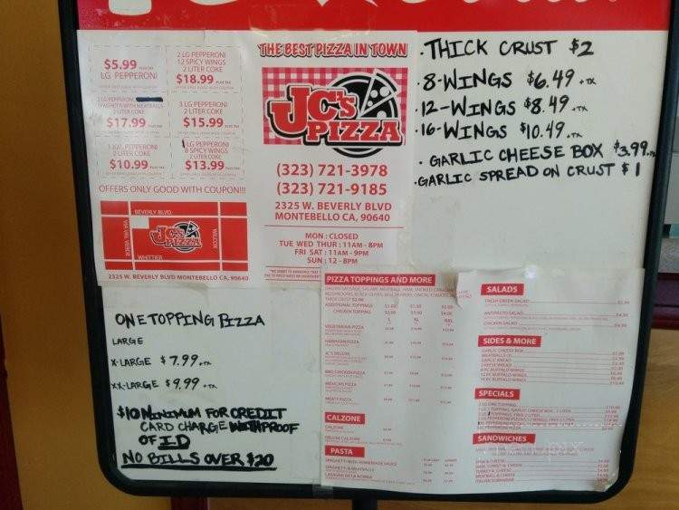 Jc's Pizza - Montebello, CA menu_pic