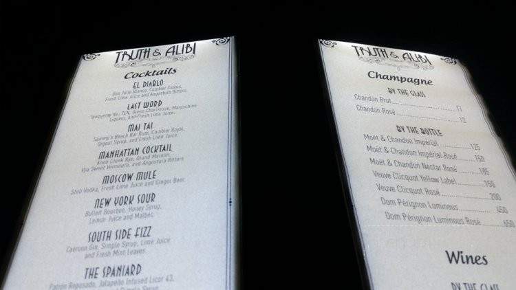 Truth & Alibi - Dallas, TX menu_pic