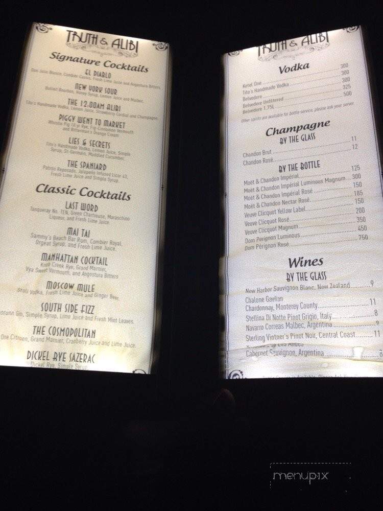Truth & Alibi - Dallas, TX menu_pic