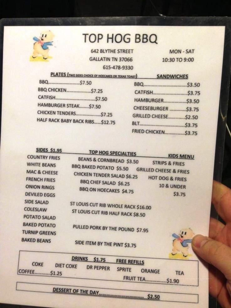 Top Hog - Gallatin, TN menu_pic