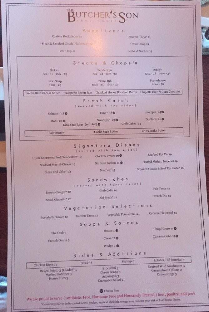 The Butcher's Son - Chesapeake, VA menu_pic