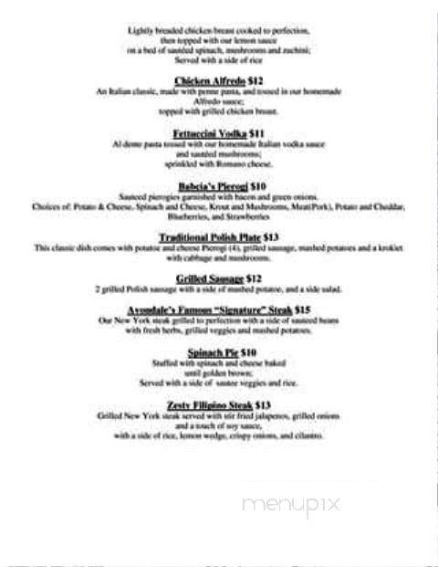 The Avondale Coffee & Grill House - Chicago, IL menu_pic