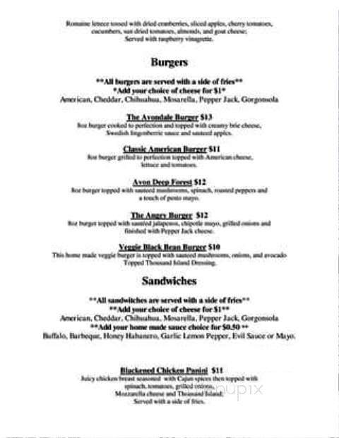 The Avondale Coffee & Grill House - Chicago, IL menu_pic