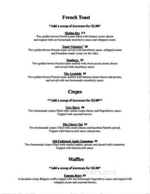The Avondale Coffee & Grill House - Chicago, IL menu_pic