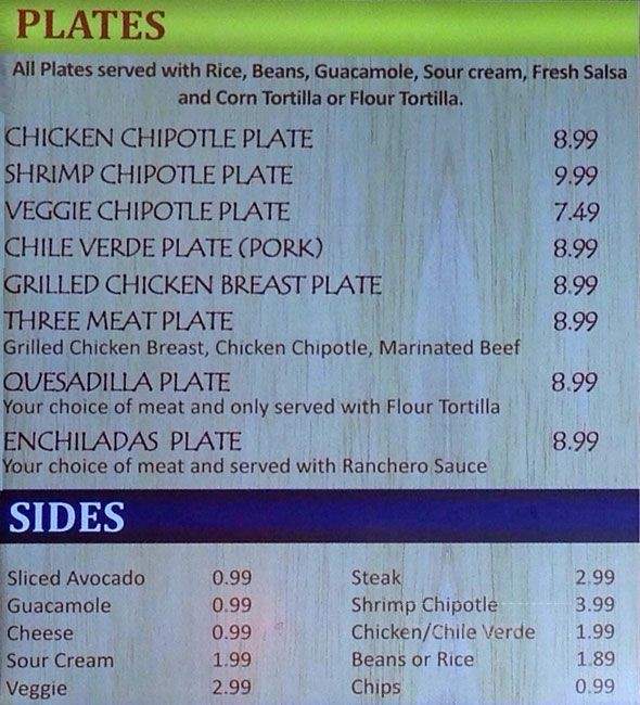 Dr. Burrito - Sunnyvale, CA menu_pic