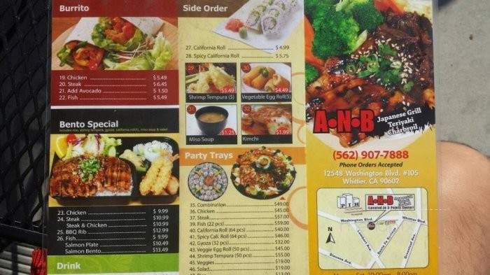 ANB Japanese Grill - Whittier, CA menu_pic