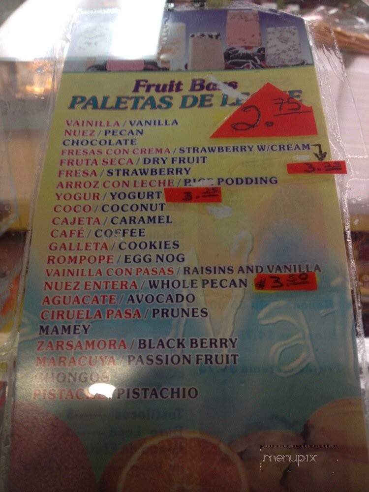 Paleteria La Reyna De Michoacan - El Monte, CA menu_pic