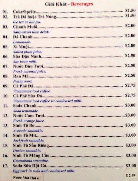 Pho A Hung By Night - Houston, TX menu_pic