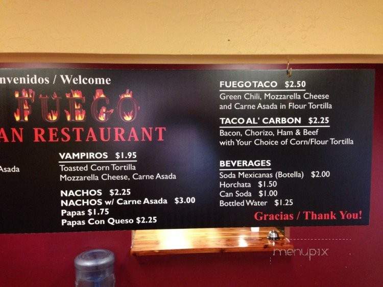 Al Fuego Mexican Restaurant - Phoenix, AZ menu_pic