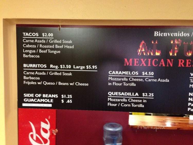 Al Fuego Mexican Restaurant - Phoenix, AZ menu_pic