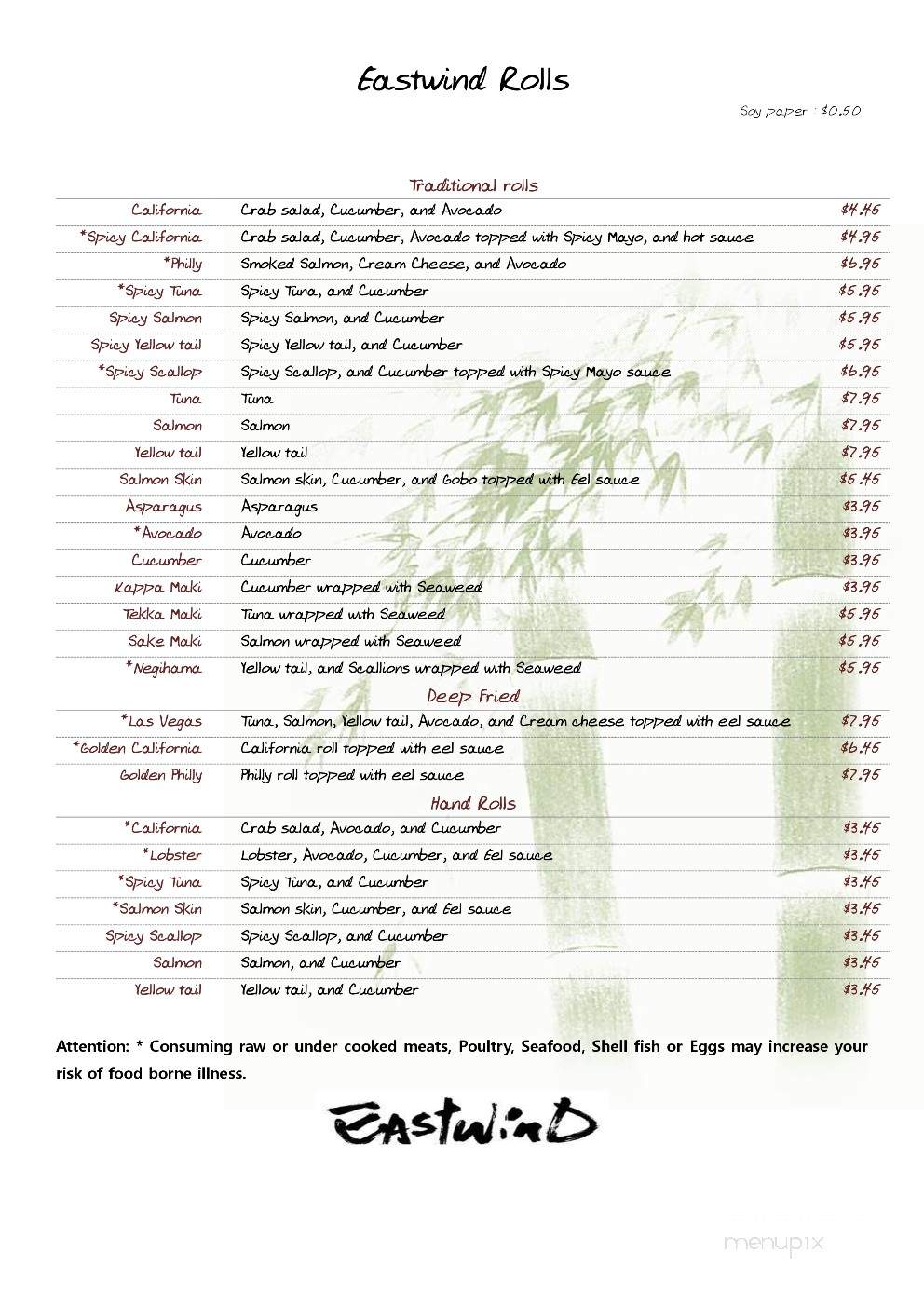 /250188315/Eastwind-Sushi-and-Grill-Menu-Glendale-AZ - Glendale, AZ