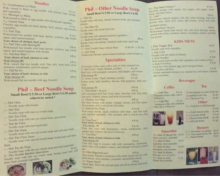 Double Bamboo Restaurant - Stanton, CA menu_pic
