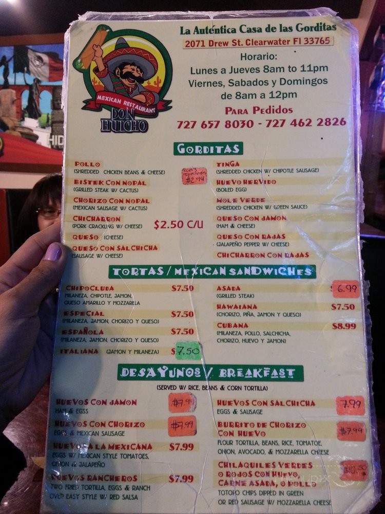 Gorditas Don Huicho - Clearwater, FL menu_pic