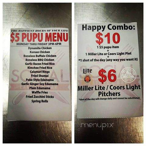 The Social Honolulu Eatery & Bar - Honolulu, HI menu_pic