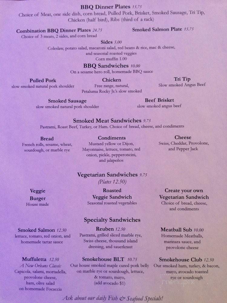 Bon Ton L'Roy's Lighthouse Smokehouse - Monterey, CA menu_pic