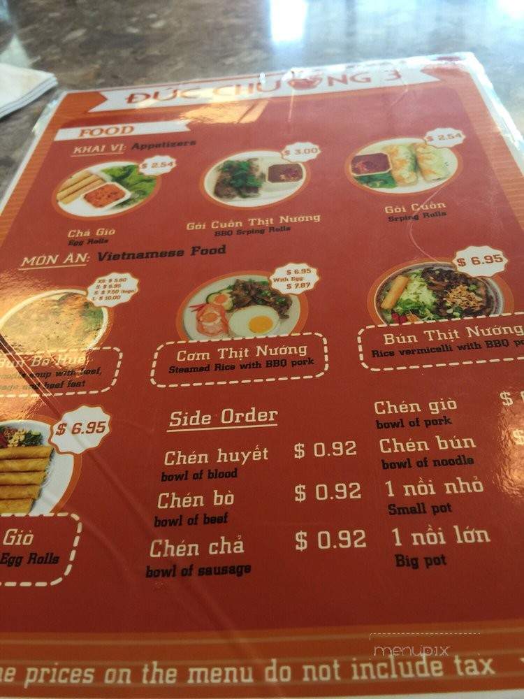 Bun Bo Hue Duc Chuong 3 - Houston, TX menu_pic