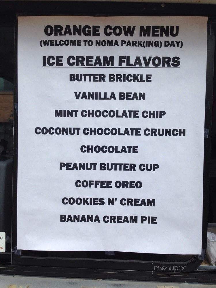 The Orange Cow - Washington, DC menu_pic