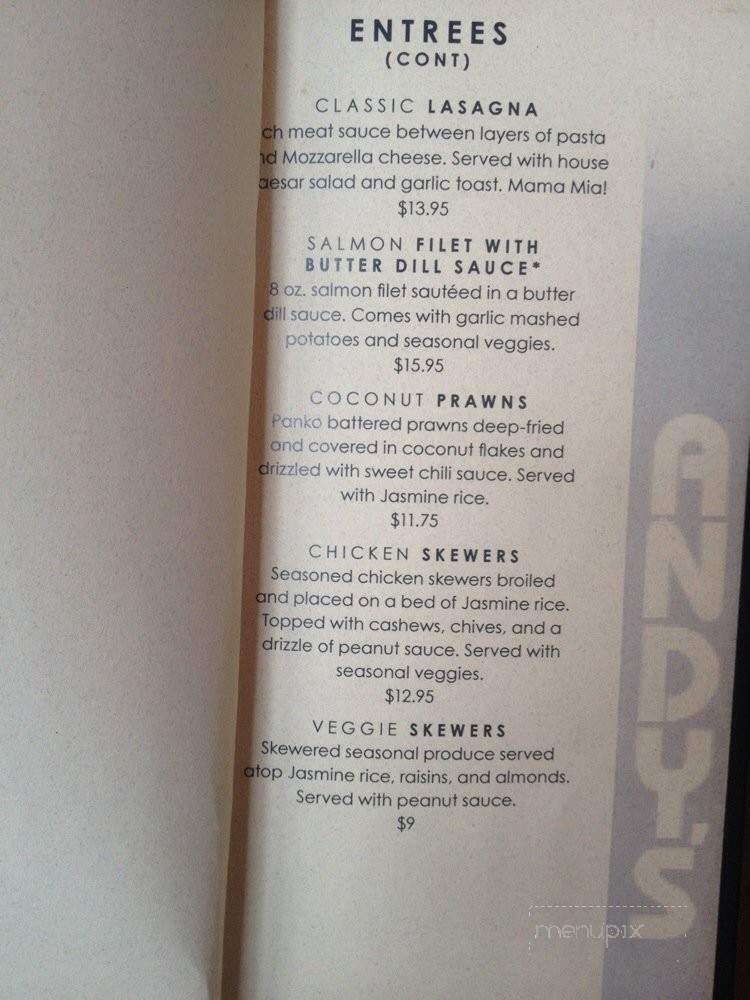 Andy's Bar & Grill - Spokane, WA menu_pic