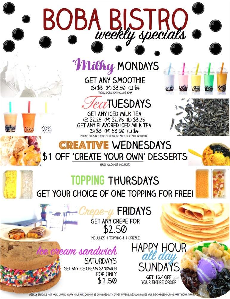 Boba Bistro - Canyon Country, CA menu_pic