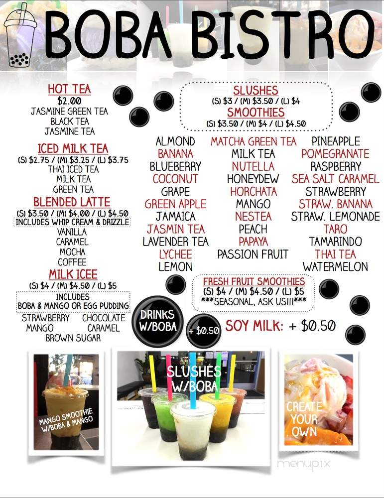 Boba Bistro - Canyon Country, CA menu_pic