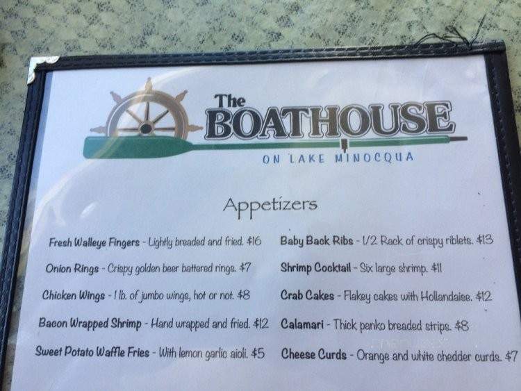 The Boathouse - Minocqua, WI menu_pic