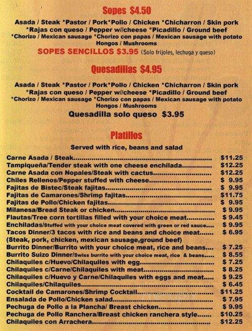 Taqueria & Restaurant Cd. Hidalgo - Chicago, IL menu_pic