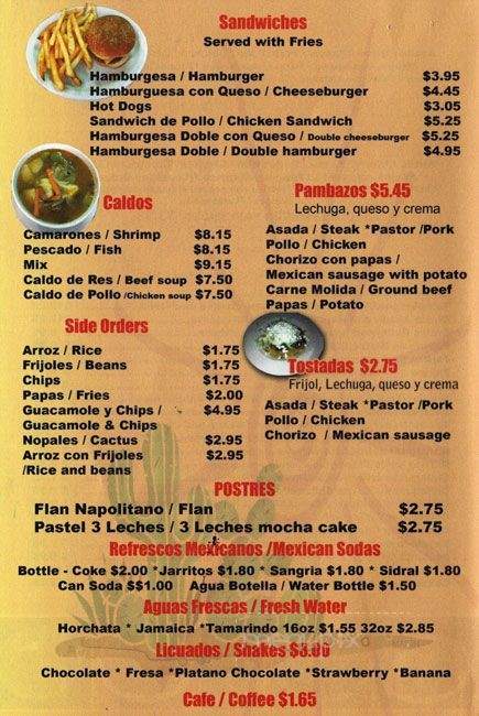 Taqueria & Restaurant Cd. Hidalgo - Chicago, IL menu_pic