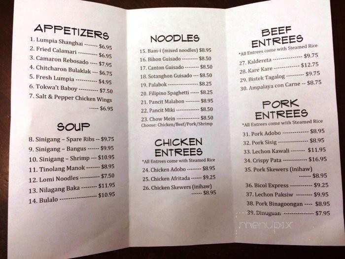 Sarap Kitchen - El Monte, CA menu_pic