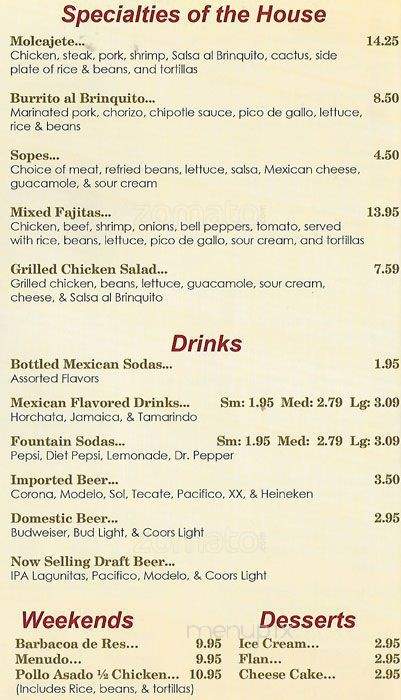 El Brinquito - Santa Rosa, CA menu_pic