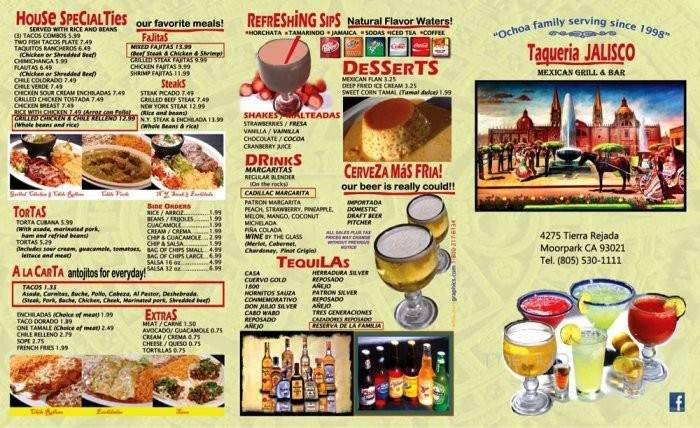 Taqueria Jalisco - Moorpark, CA menu_pic