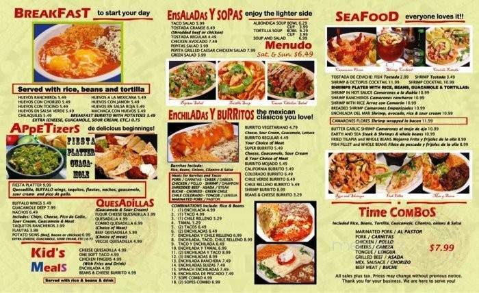 Taqueria Jalisco - Moorpark, CA menu_pic