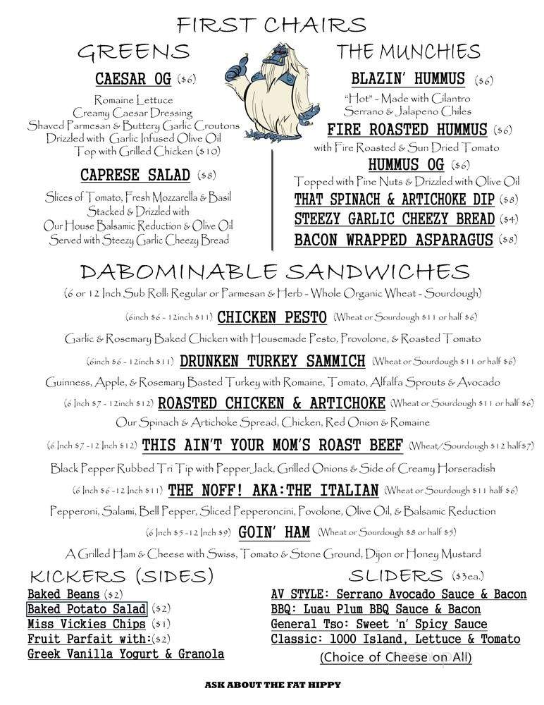 Av Nightclub - Big Bear Lake, CA menu_pic