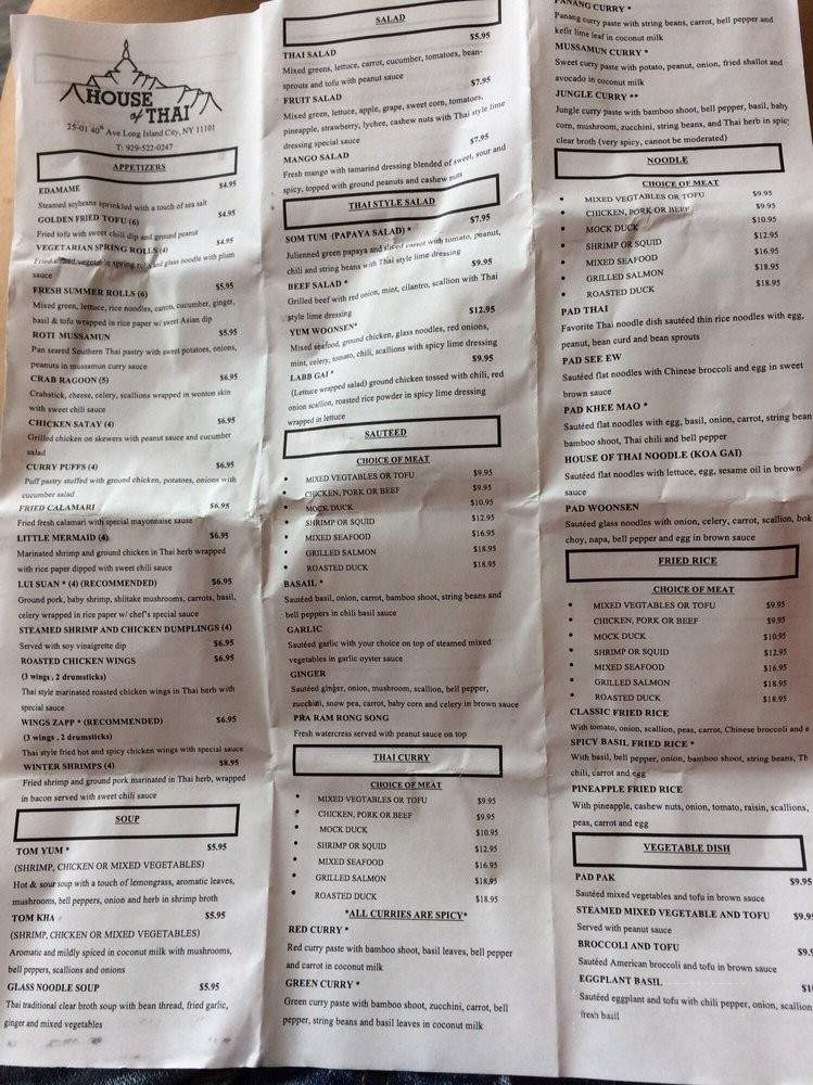 House of Thai - Long Island City, NY menu_pic