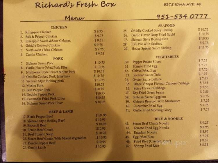 Richard's Fresh Box - Riverside, CA menu_pic
