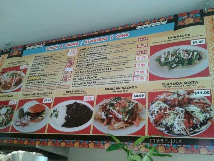 Saby's Cafe - Los Angeles, CA menu_pic
