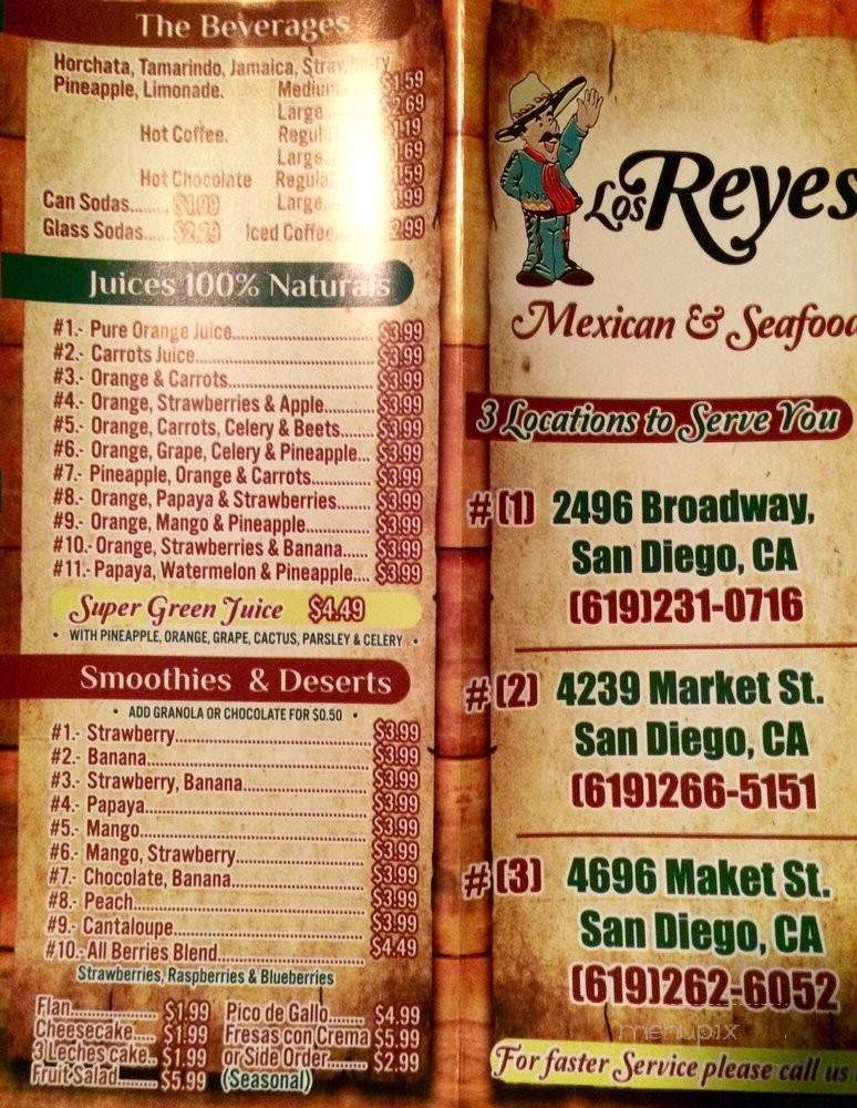 Los Reyes Taco Shop - San Diego, CA menu_pic