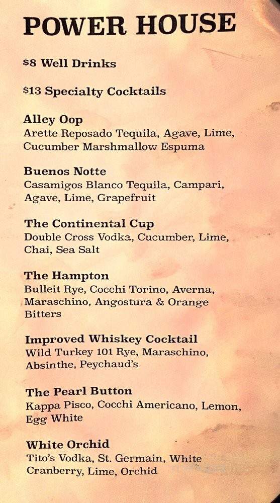Power House - Los Angeles, CA menu_pic