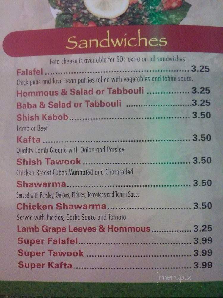 Cedar Kabob & Cafe - Sterling Heights, MI menu_pic