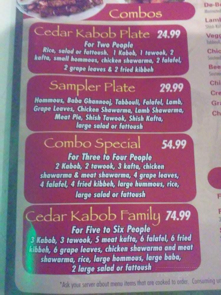 Cedar Kabob & Cafe - Sterling Heights, MI menu_pic