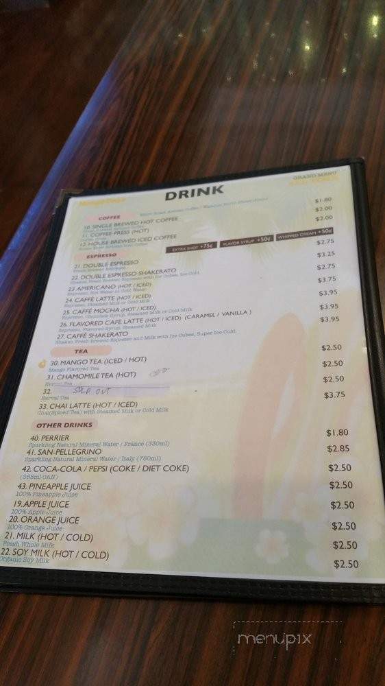 Mango Days At Honolulu - Honolulu, HI menu_pic