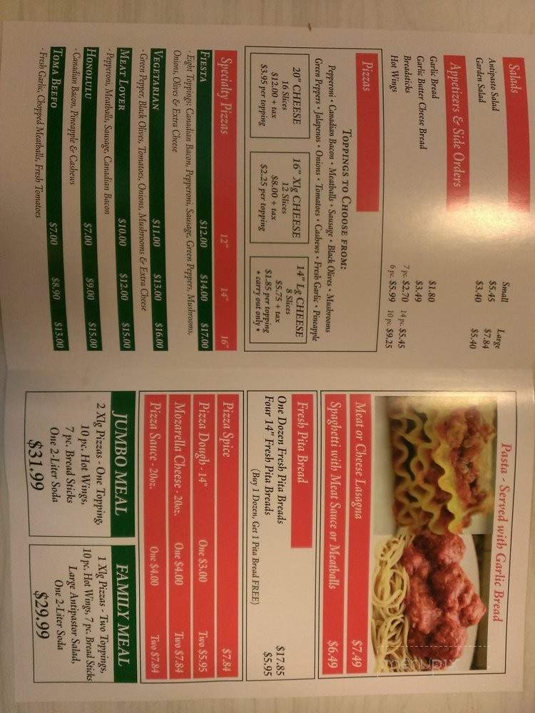 Antonious Pizza & Cafe - Riverside, CA menu_pic